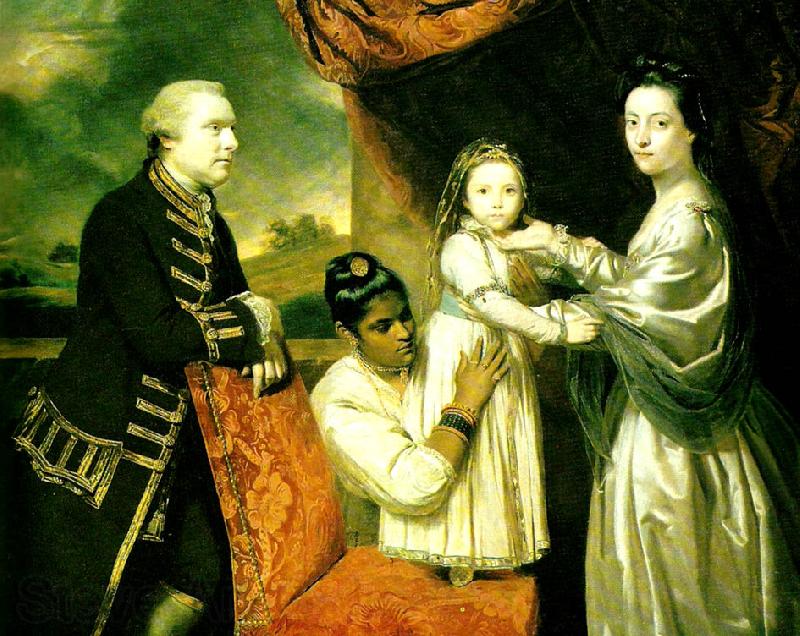 Sir Joshua Reynolds george clive with his family and an indian maidservant